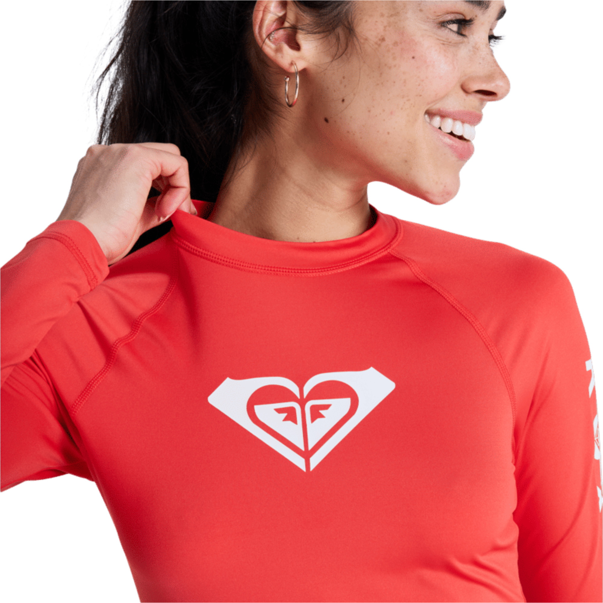 2026 Roxy Womens Whole Hearted Long Sleeve Rash Vest ERJWR03547 - Hibiscus